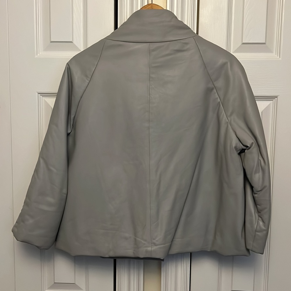 Padded leather jacket - Picture 4 of 4